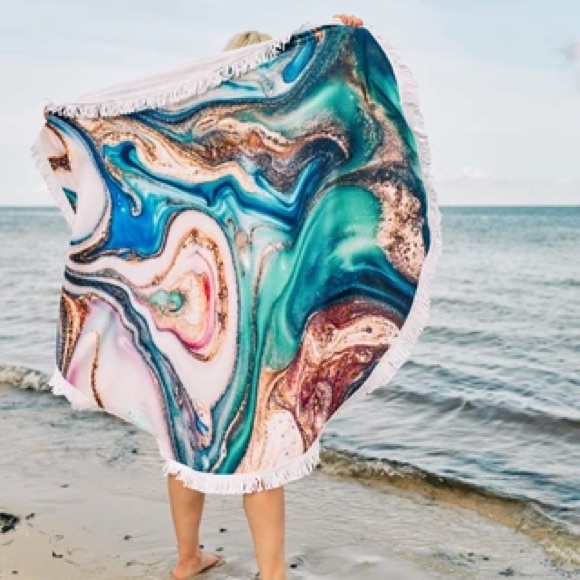 Rare Geode Round Microfiber Beach Towel....New - Picture 2 of 2